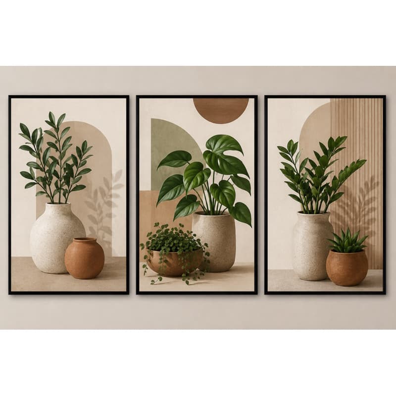 Quadros Decorativos Vasos Plantas Flores Elegante Decoração de Parede Grande Para Sala Quarto Hall