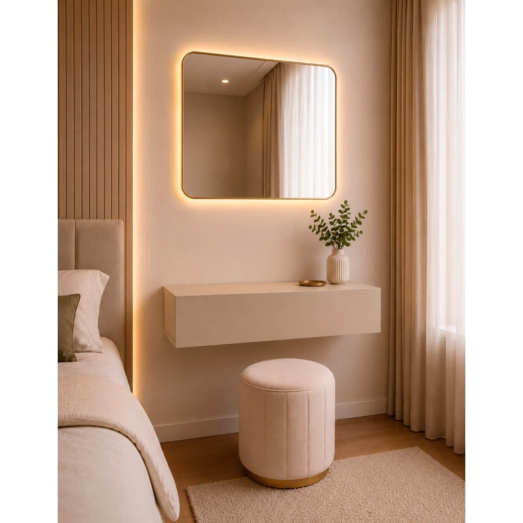 Aparador Nicho Liz Off-White 80 cm com gaveta Penteadeira