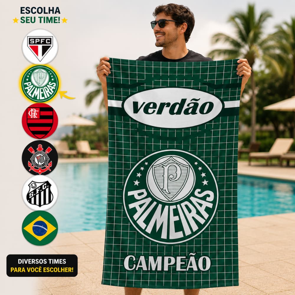 Toalha Banho Time Futebol Grande Macia E Resistente Premium