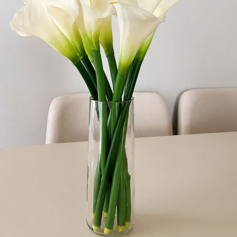 Vaso 21 cm de vidro para flores transparente  para decoração decore sua casa com  suporte para vela.