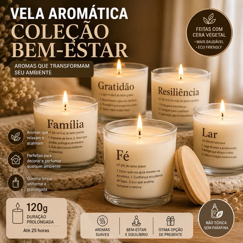 Vela Aromática 120g Lavanda Relaxante Aromaterapia