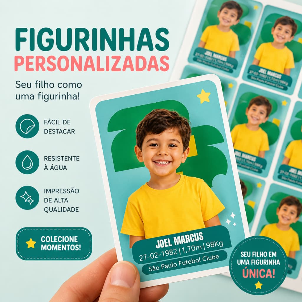 Figurinha Adesiva Personalizada Tradicional | Varios modelos | Figurinhas Adesiva Personalizada