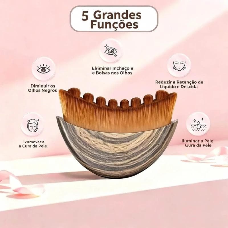 Escova Facial Drenagem Linfática Massageador Anti Inchaço Lifting Skincare Rosto Pele Gua Sha Glow