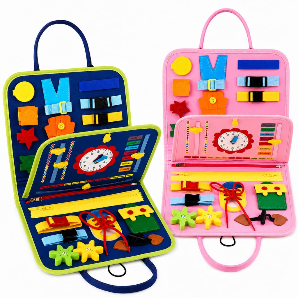 Maleta Livro Sensorial Montessori Infantil Coordenação Atividades Brinquedo