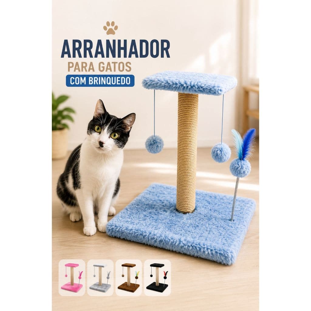 Arranhador para gatos com brinquedo