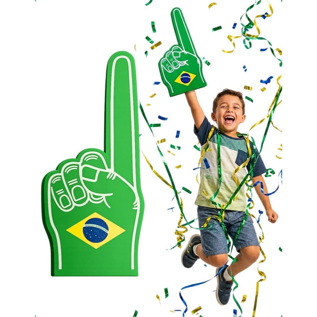 Dedo De Espuma Kit Torcedor Brasil Copa Do Mundo Familia