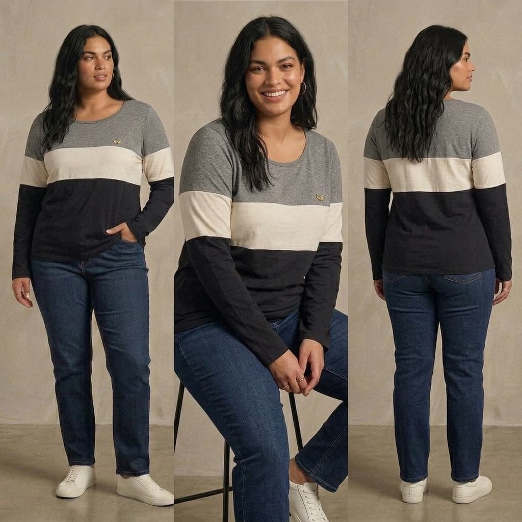 Blusa Feminina Manga Longa Gola Redonda Básico de Viscolycra.