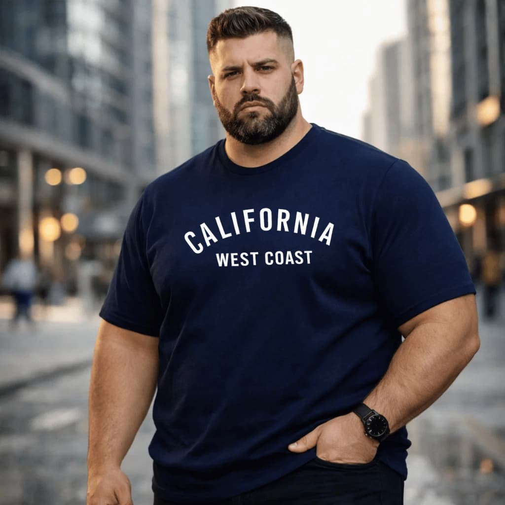 Camiseta Masculina Plus Size California West Blusa 100% Algodão Tamanhos Grandes G1 ao G5
