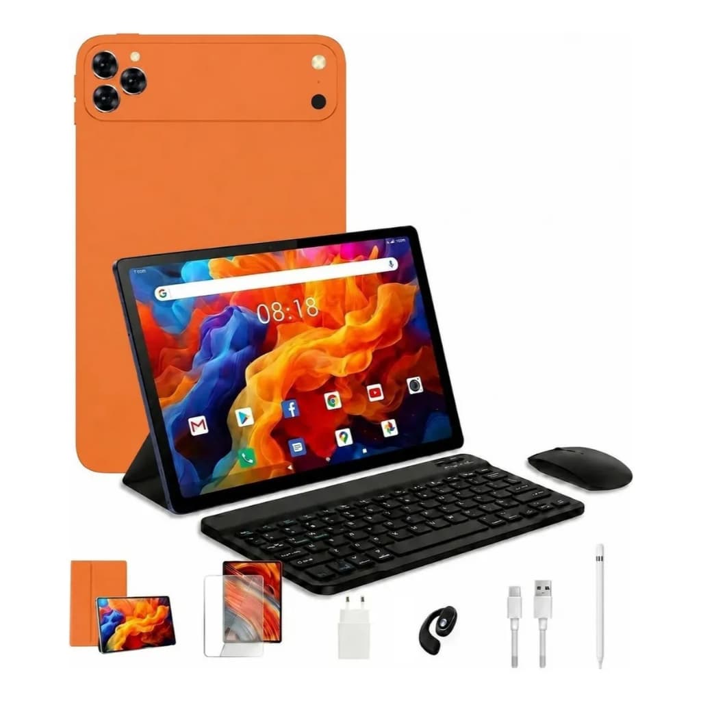 Tablet N17 Wifi com chip 10.1 10000mah Android 14, 6GB RAM 256GB Teclado+Mouse+Fones de ouvido Bluetooth Câmera
