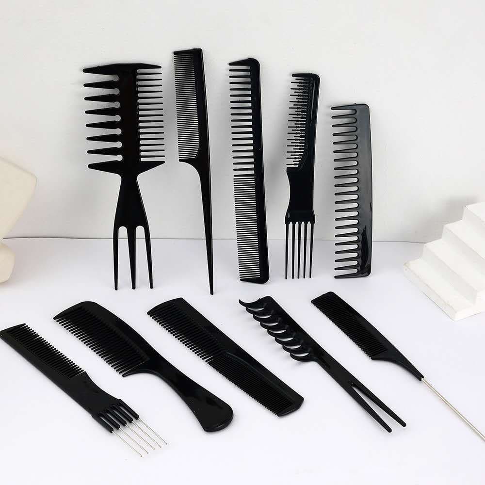 Kit10 para estilização de cabelo, adequado para uso profissional em salão de beleza ou em casa.