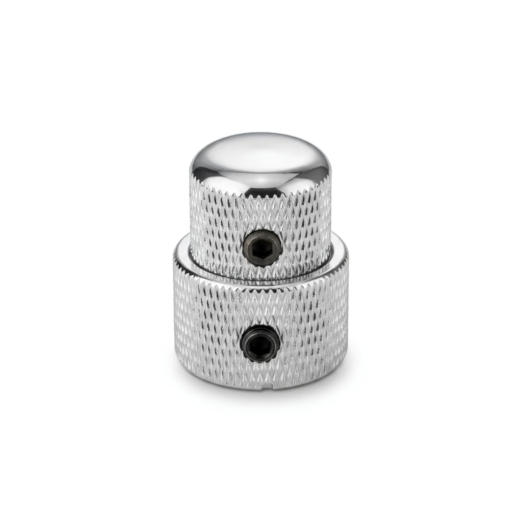Knob Duplo Concêntrico Em Metal Cromado Para Controle De Volume e Tonalidade