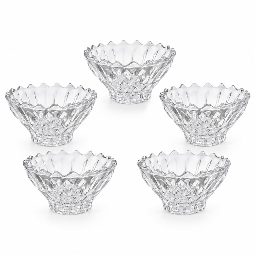 Kit 6 Bowls Vidro 140ml Cristal Elegante Mesa Posta Sobremesa Petiscos Decoração Luxo