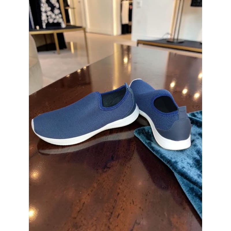 ✅️28 ao 40 Tênis Azul Marinho Jeans Calc Fácil Igreja🙏 Elegância e Conforto Caminhada Passeio