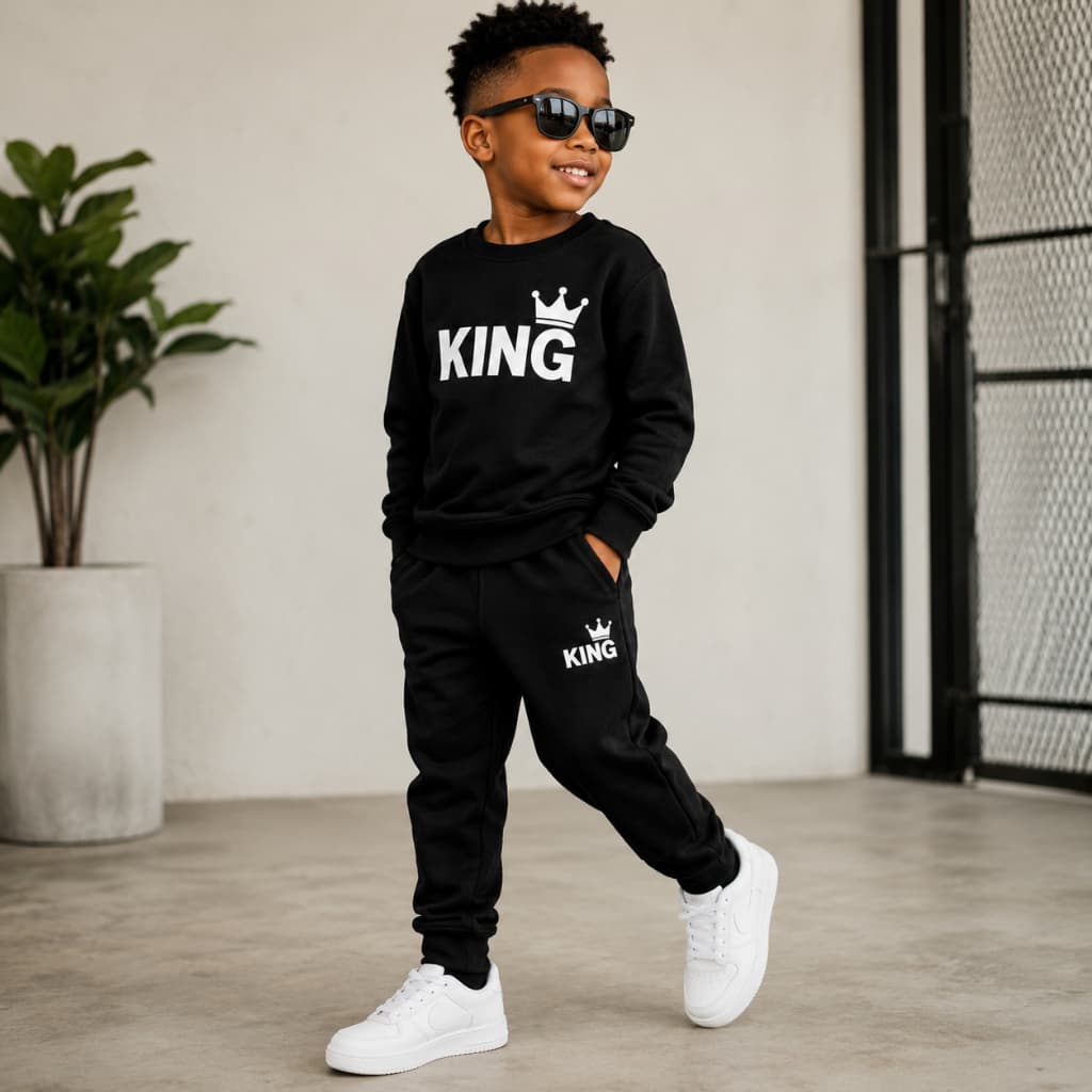 Conjunto Moleton Infantil Careca Flanelado King Estiloso Calça Jogger  proprio para o Frio
