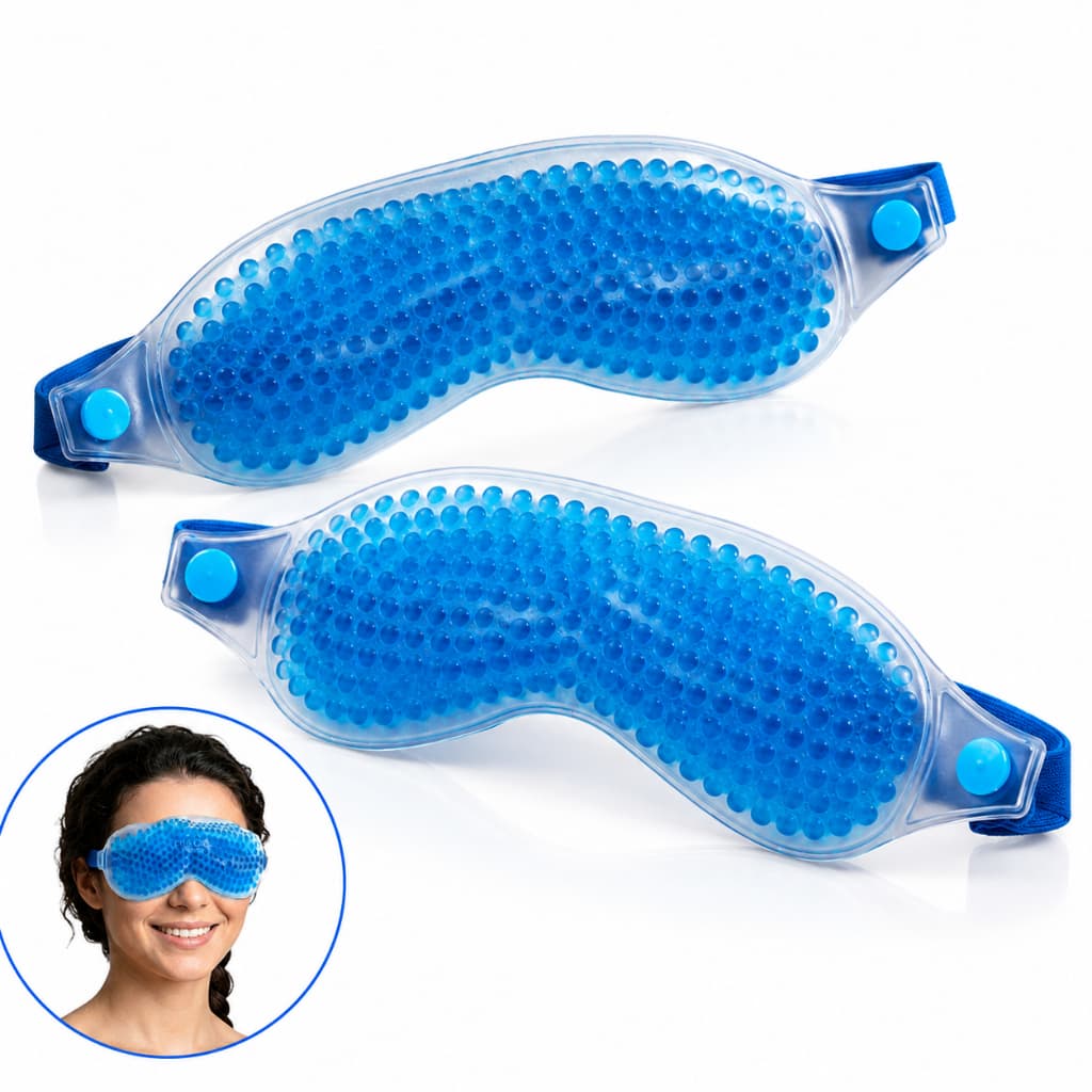 Kit 2 Máscaras de olhos Térmica Gel Quente Fria para Olhos e Rosto - Cuidado da Pele e Relaxante