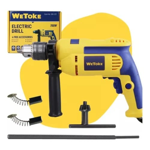 Furadeira De Impacto 1/2 Pol 700W Wetoke 127V 2800RPM Profissional Madeira Metal Profissional Entrega Rapida