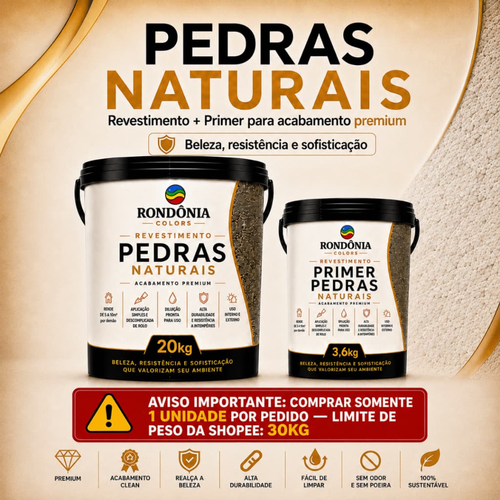 Revestimento Pedras Naturais 20kg Primer Parede Fachada Textura Decorativa Externo Granulado Rústico