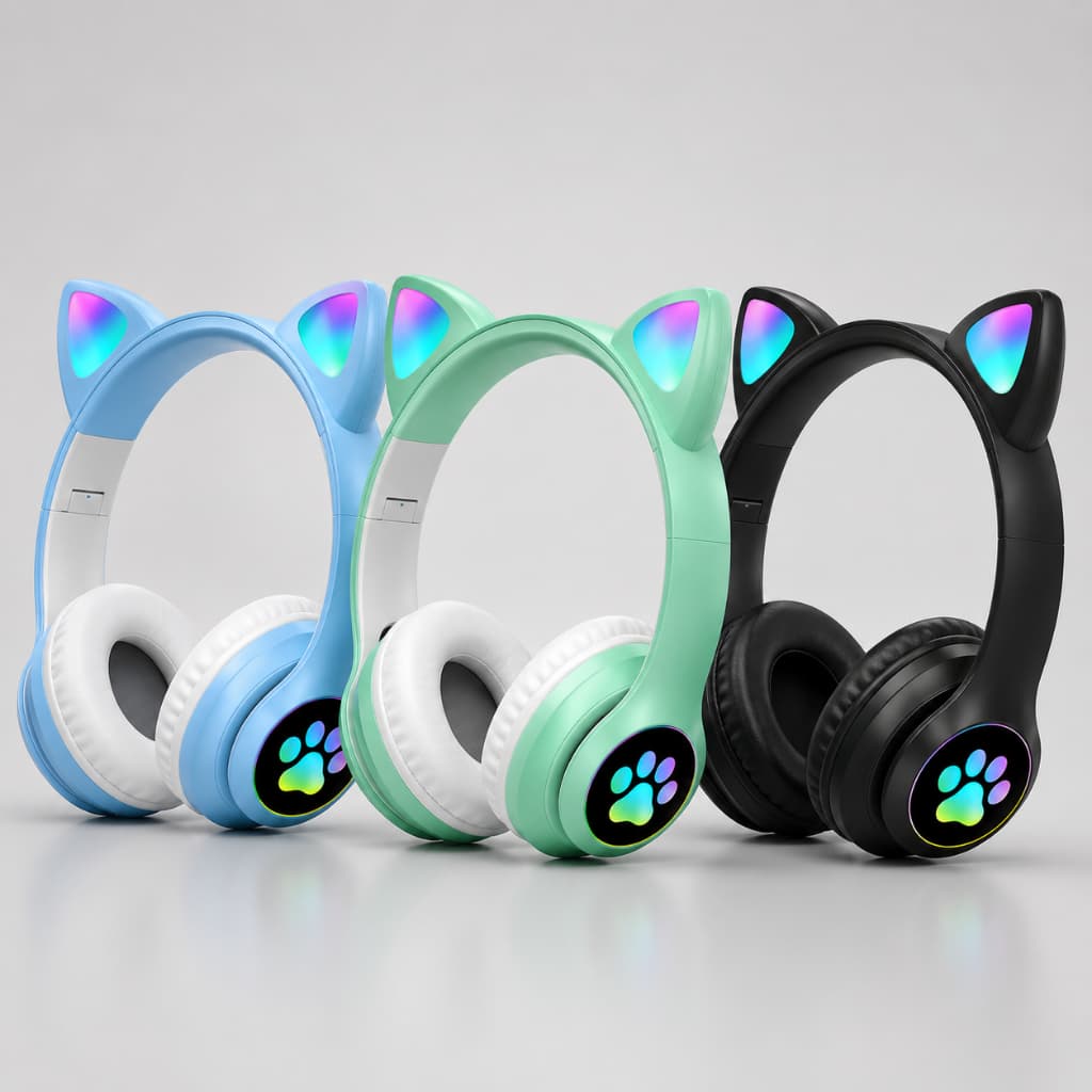 Fone De Ouvido Fone sem Fio Fone Gatinho Led Fone Bluetooth Fone Crianças Fone Gamer Headset Gamer
