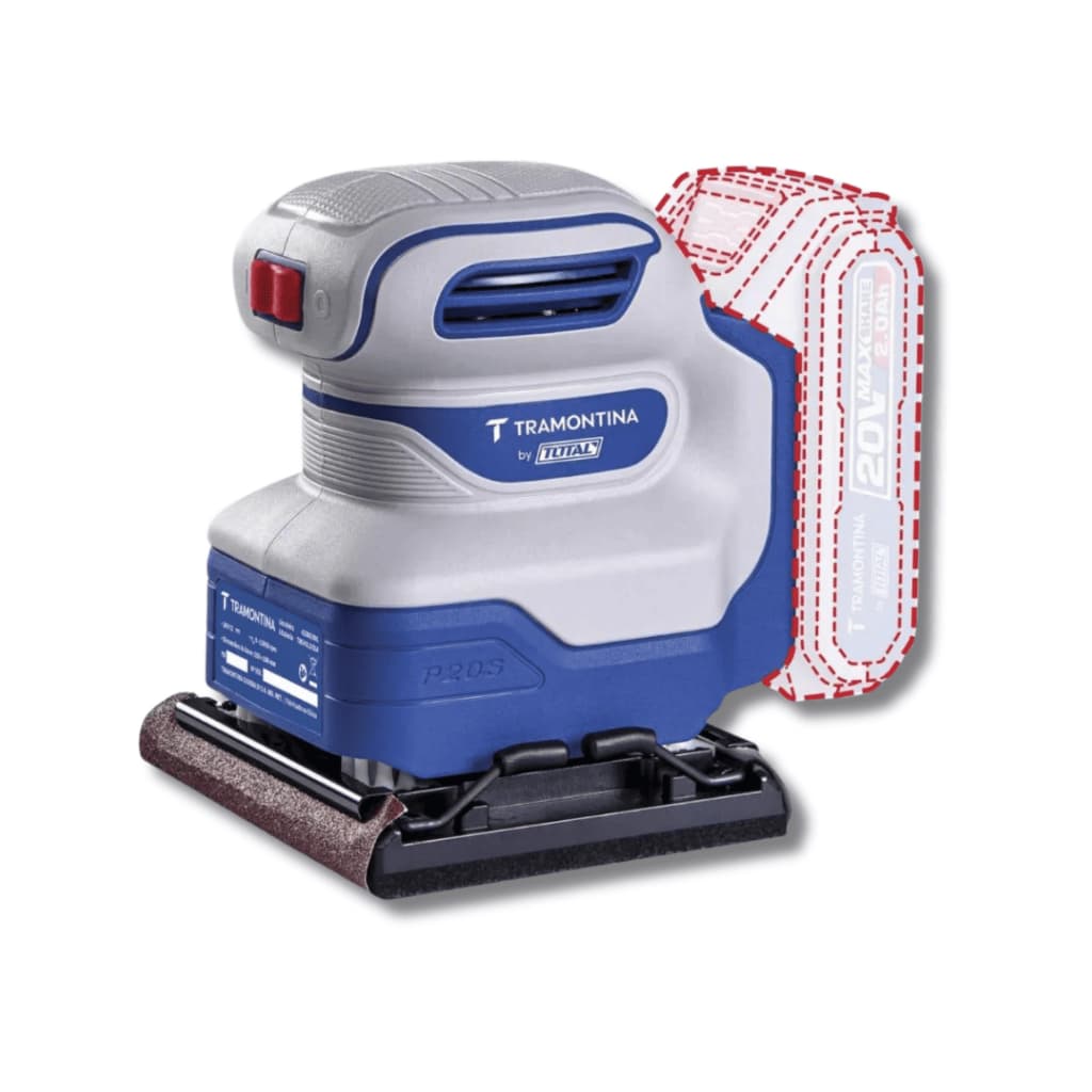 Lixadeira 20v 12000 Rpm Tramontina By Total-sem Bat/car. 20v Azul-escuro 12000 Rpm