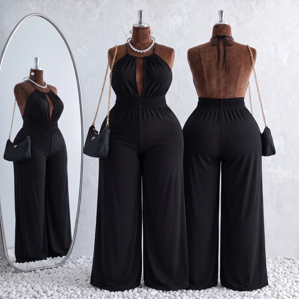 Macacão Plus Size Feminino Longo Elegante Pantalona Alfaiataria Luxo Decote Costas Abertas Moda Festa Gringa 46 ao 56
