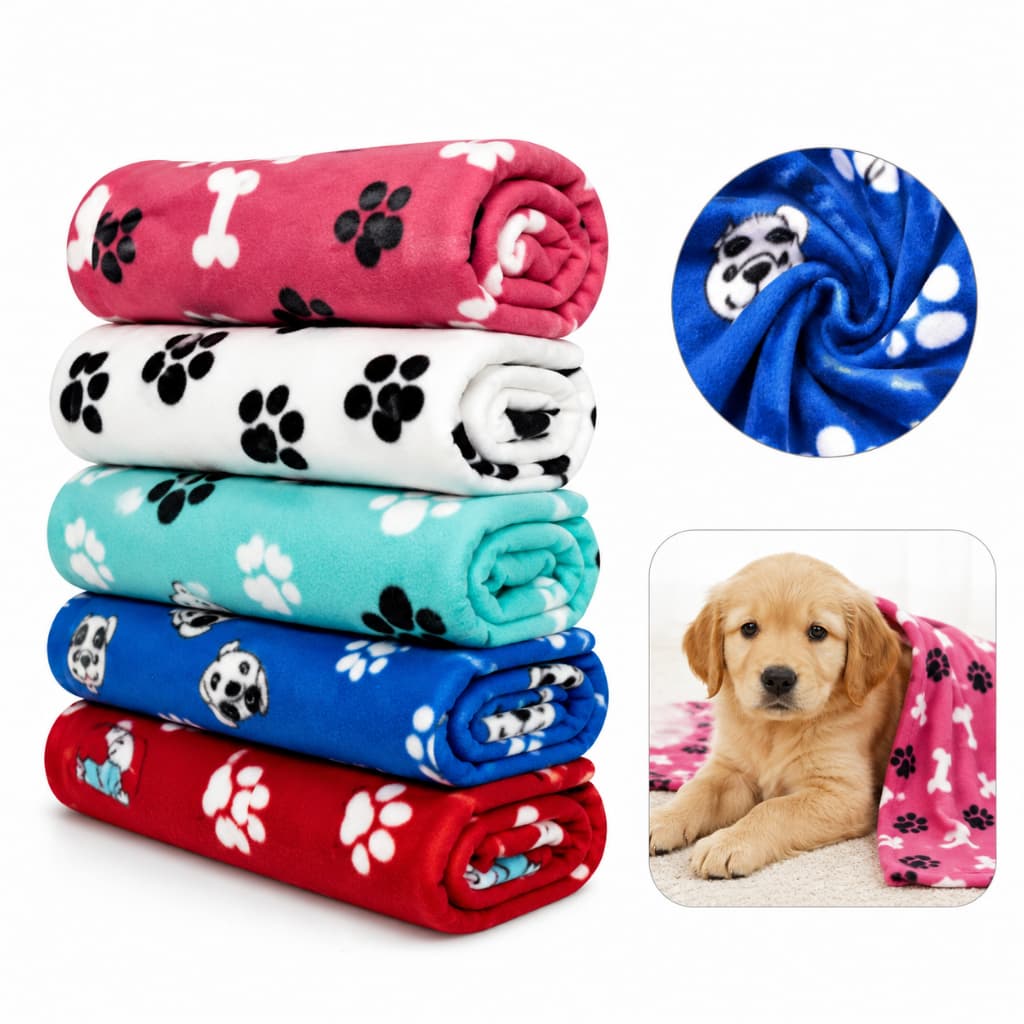 Kit 5 Manta Cobertor Pet Soft Premium Cachorro Gato 75x60cm Macia Quentinha