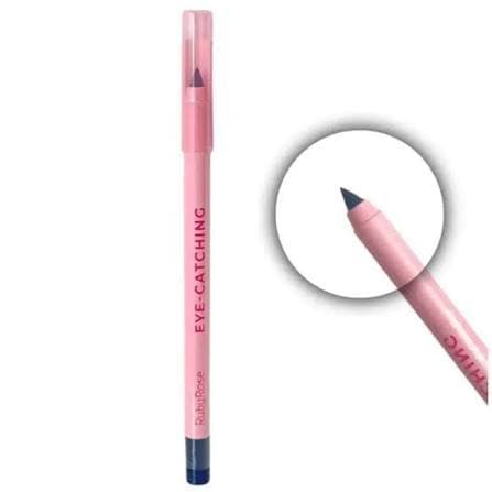 Lápis de Olho Preto Intenso Eye Catching Ruby Rose - Traço Definido, Fácil Aplicação, Versátil