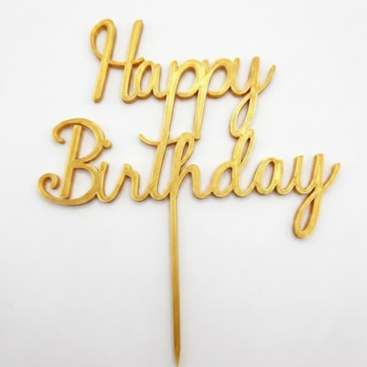 Topo de Bolo Happy Birthday Decorativo para Festa de Aniversário Reutilizável