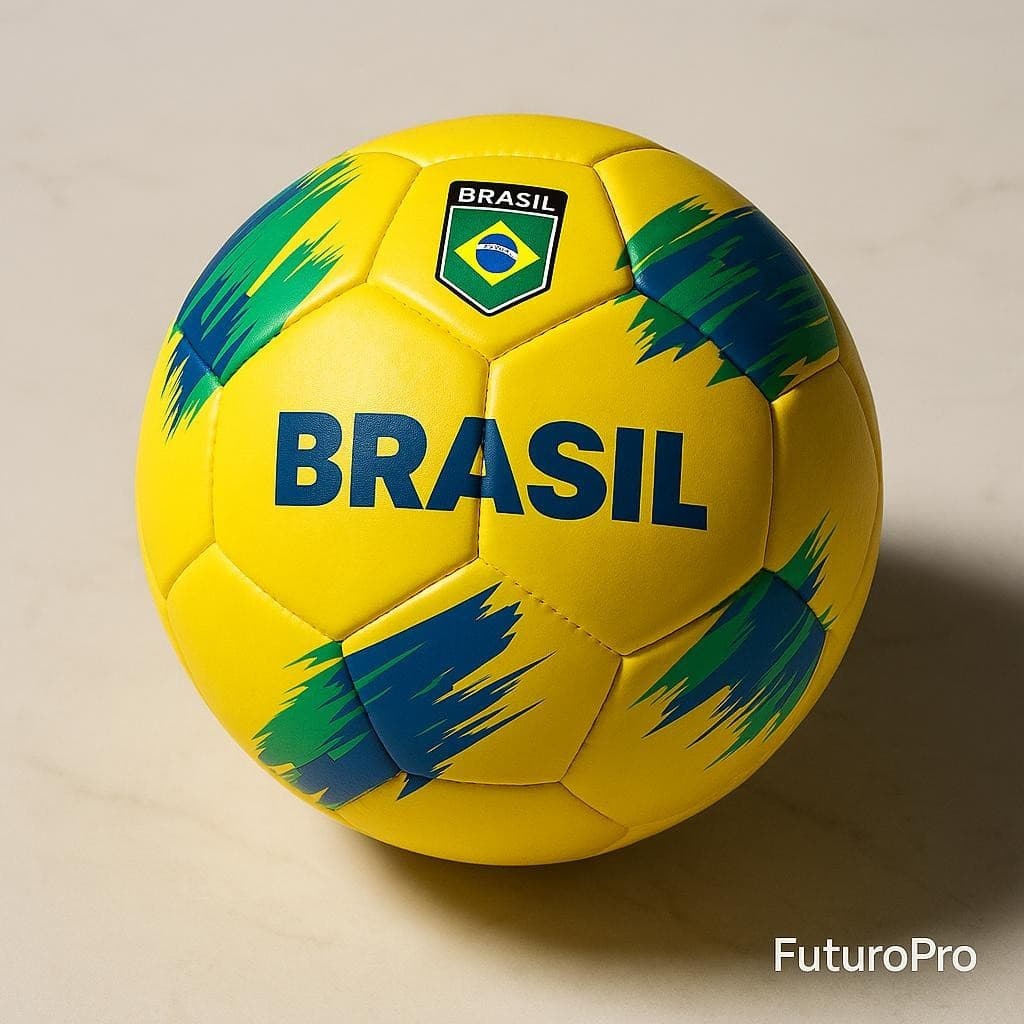 Bola de Futebol Brasil Nº 5 Campo Couro Sintético Resistente para Treino Jogo Lazer Criança Copa do Mundo 2026