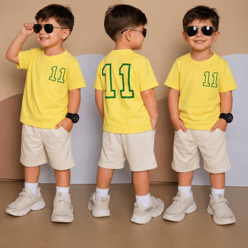 Camisa Infantil Brasil Seleção Brasileira Camiseta Meninas Meninos Kids Estilosa Jogador Camisa 11 100% Algodão