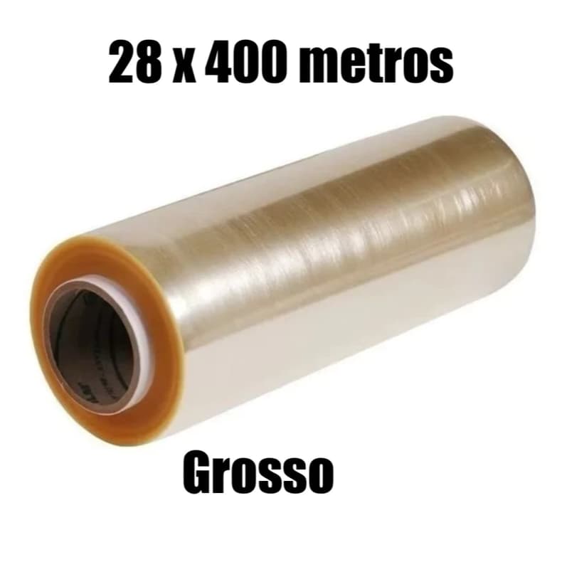 Rolo Bobina Plastica Filme PVC Refil 28x400mts 28cm x 400 Metros Esticavel