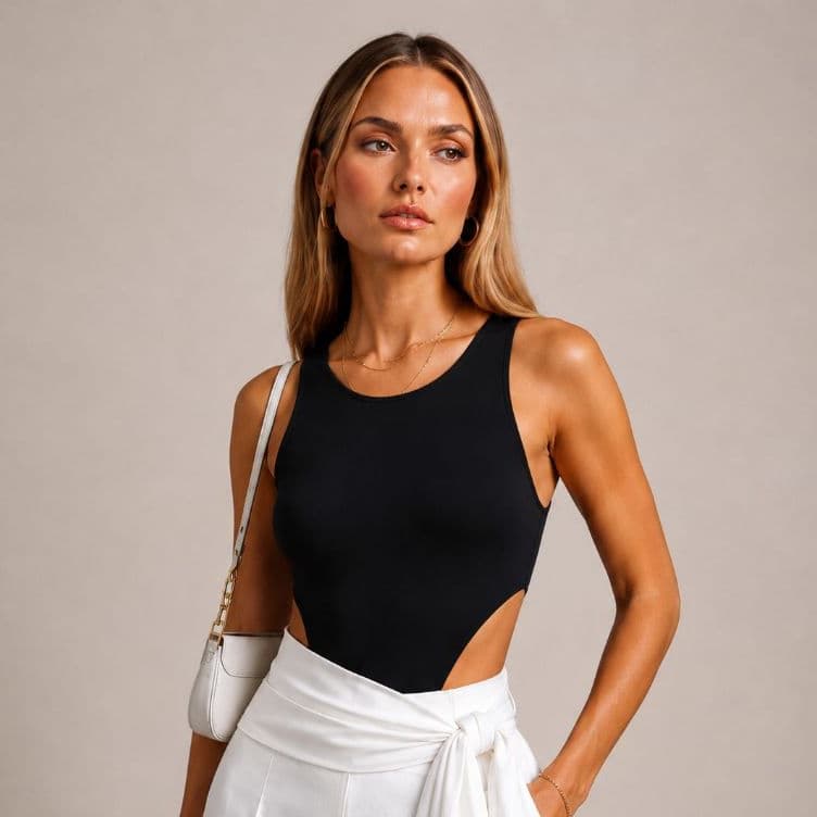 body feminino cavado Maiô cavadão collant Regata Laterais gringa verão Estiloso Bori Bory Festa Balada Tendência