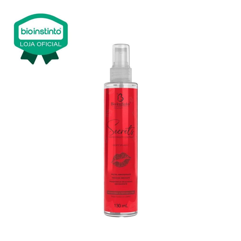 01 UN Body Splash SECRETS 130ml Bio Instinto Colônia Corporal Desodorante Marcante Aroma Floral