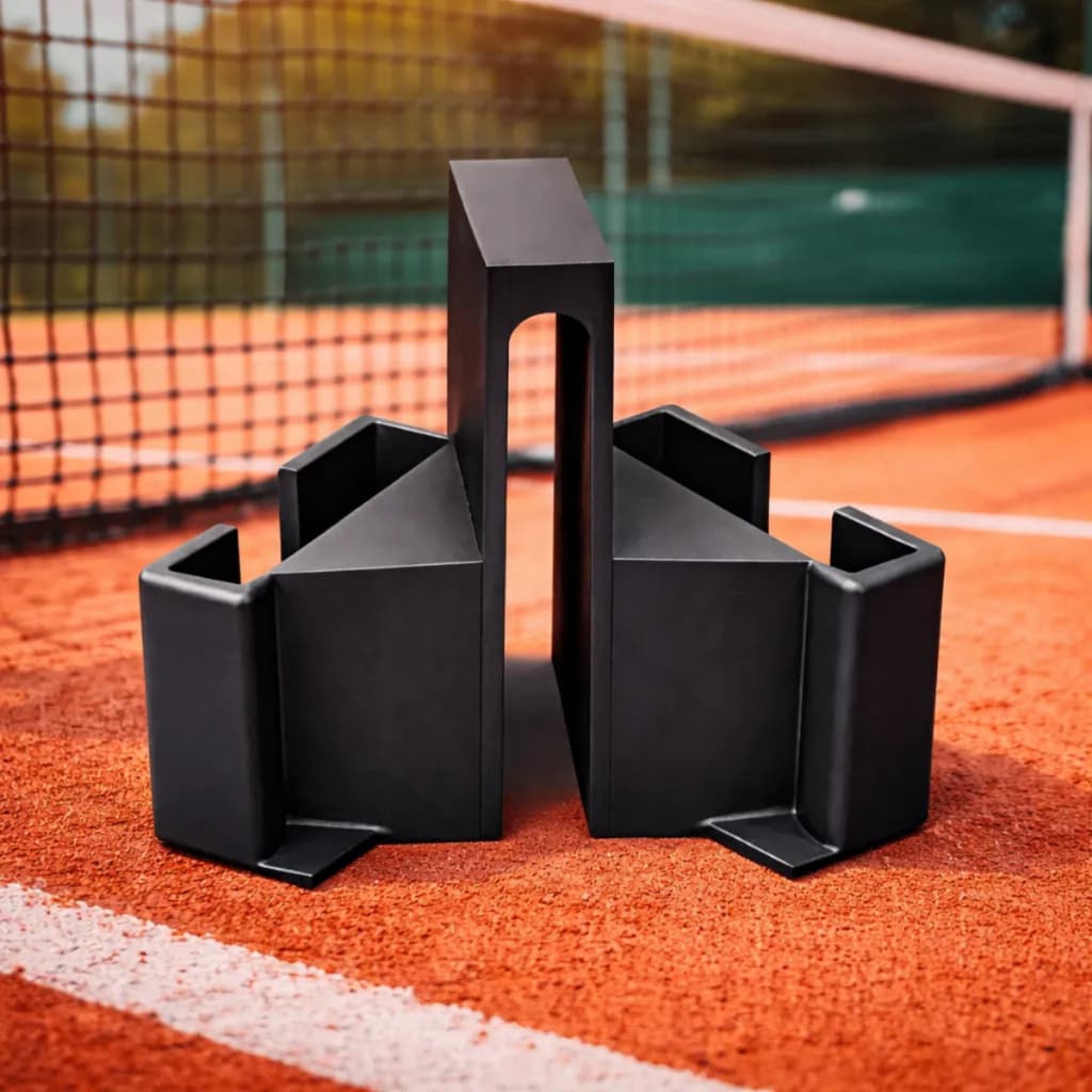 Suporte Duplo para Celular Rede de Tênis Beach Tennis Paddel Gravação de Jogos Preto