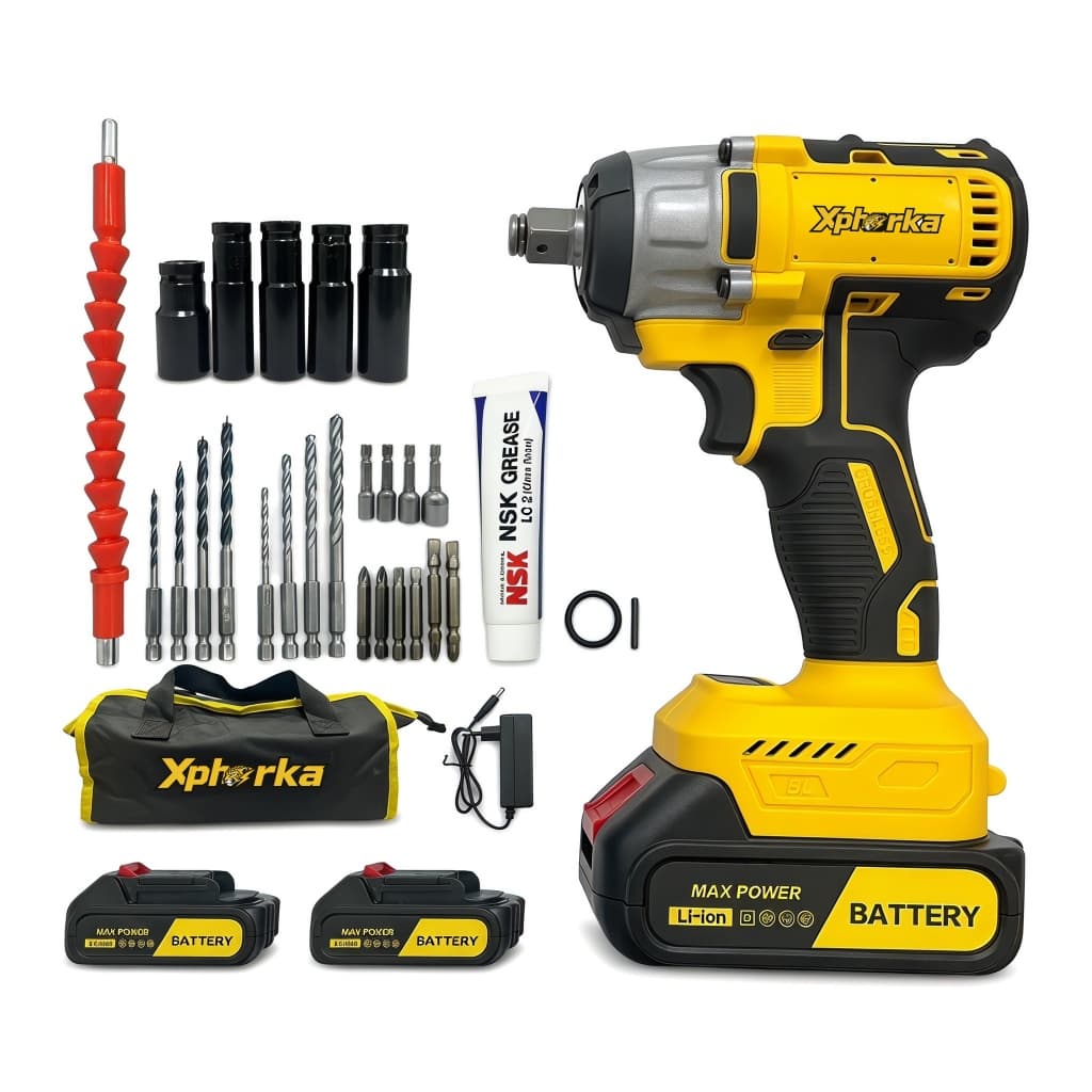 【Chave de impacto】 Sem Fio 88V 450nm sem escova com 2 baterias Com Maleta e Acessórios 30pcs【127/220V】