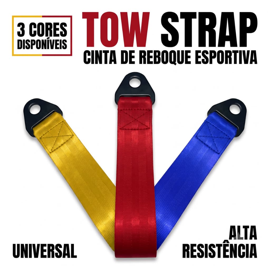 Cinta Reboque Tow Strap Fita De Engate Esportivo Universal Tuning Carro Alta Resistência