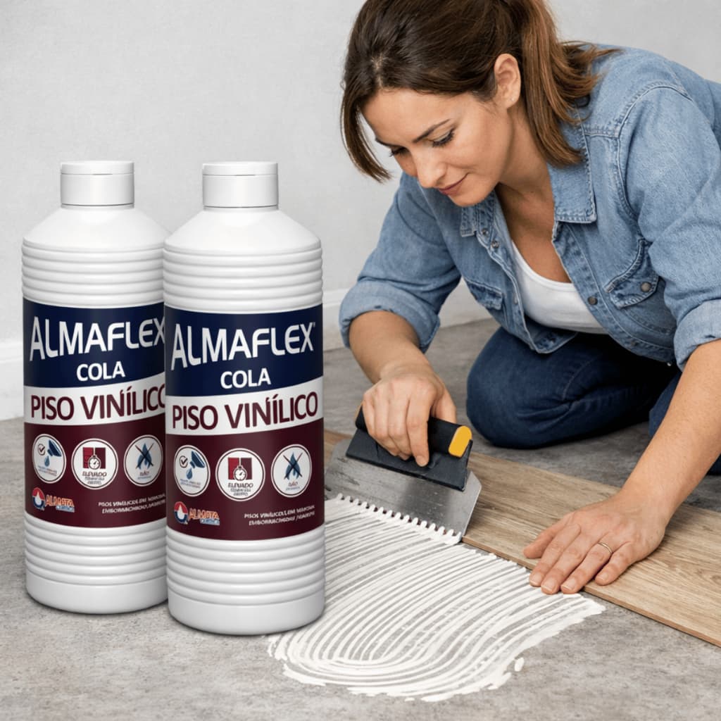 Kit com 2 Colas para Pisos Vinílicos Almaflex 804 Adesivo Acrílico 1kg