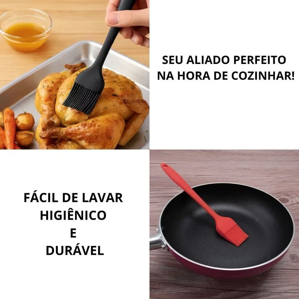 Pincel Culinário de Silicone com Cerdas Flexíveis e Fácil Limpeza