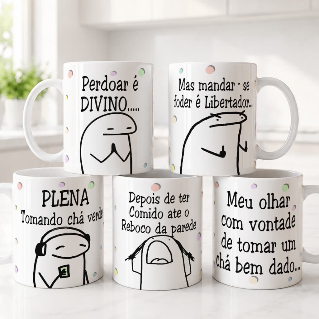 Caneca Personalizada Flork Meme Frase Divertida Xícara 325ml Cerâmica Presente Criativo