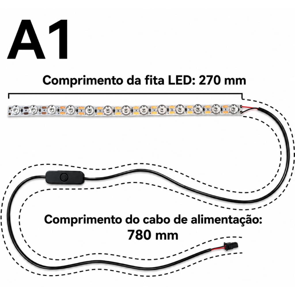 Tira de luz led ra95 luz de preenchimento 24v super brilho para bambu lab A1/ A1Mini