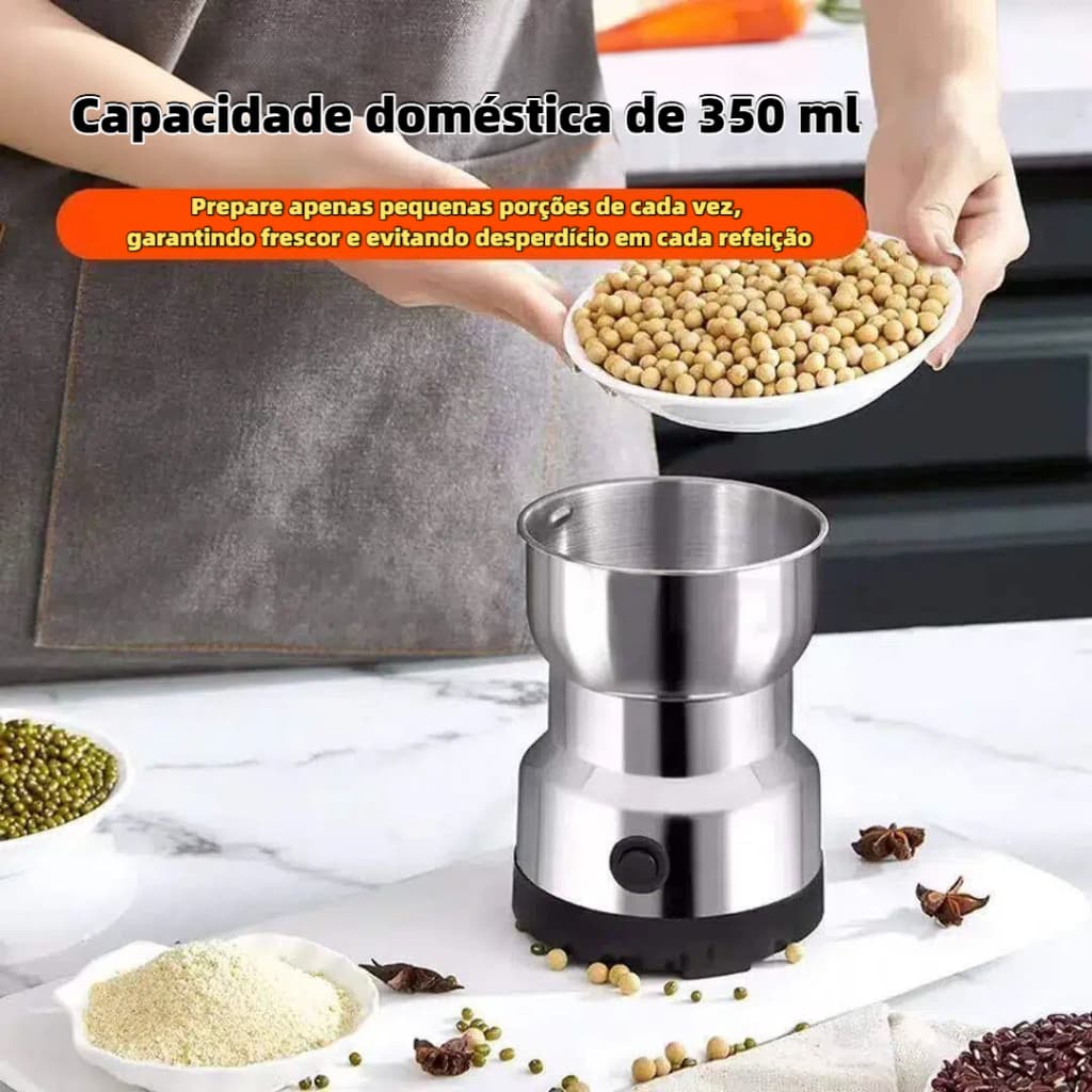 Moedor Multifuncional de Café e Especiarias 110V com Design em Aço Inoxidável 4 Lâminas