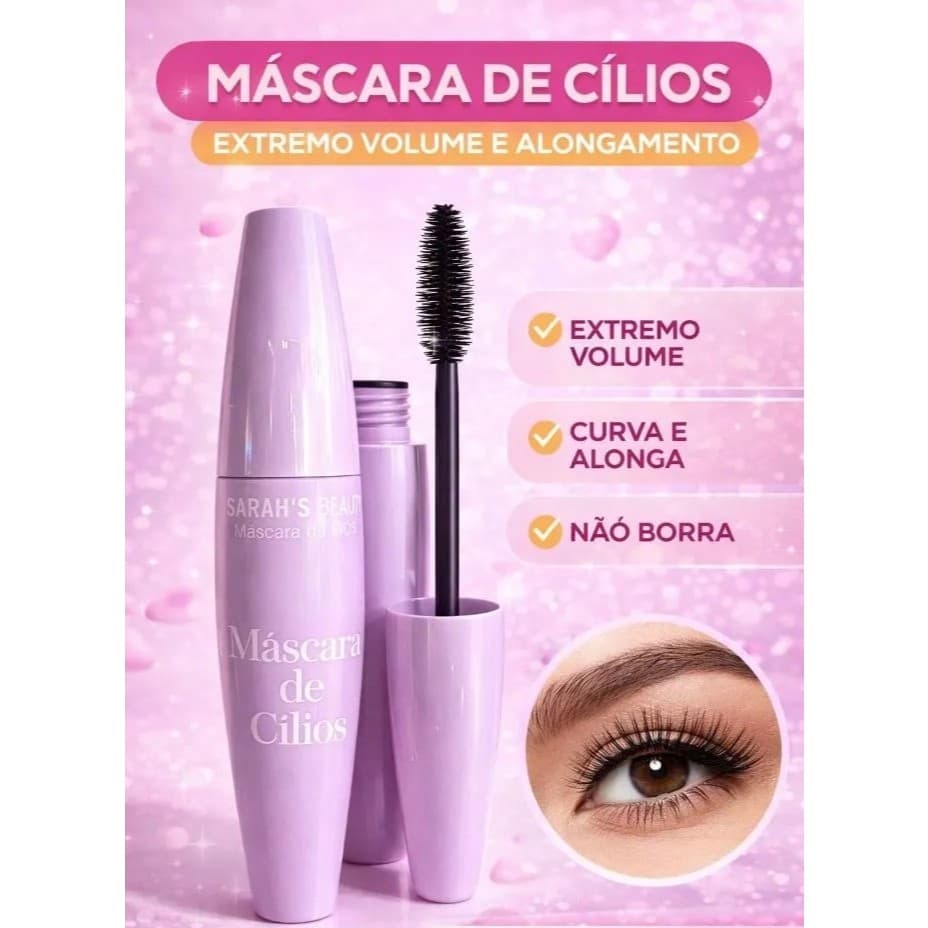 Máscara de Cílios Sarah's Beauty - Extremo Volume e Alongamento