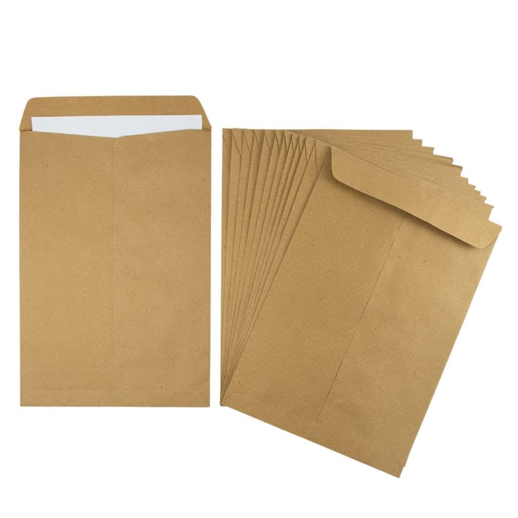 Envelope Kraft Natural A4 24x34cm 80g/m² para Documentos Arquivos Organizar Papel Kit 10, 50 ou 100 Unidades