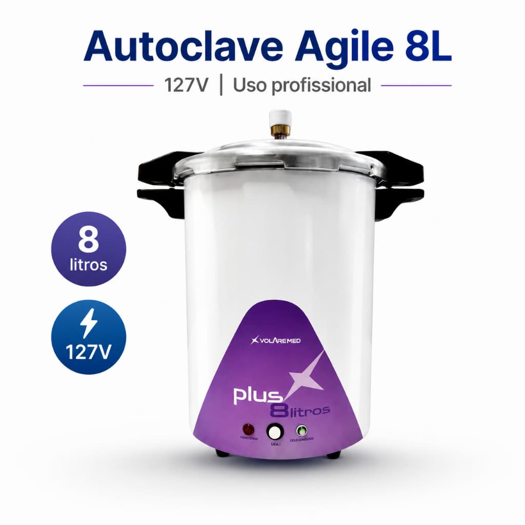 Autoclave Agile 8L 127V Esterilizadora Profissional Manicure Podologia Clínica