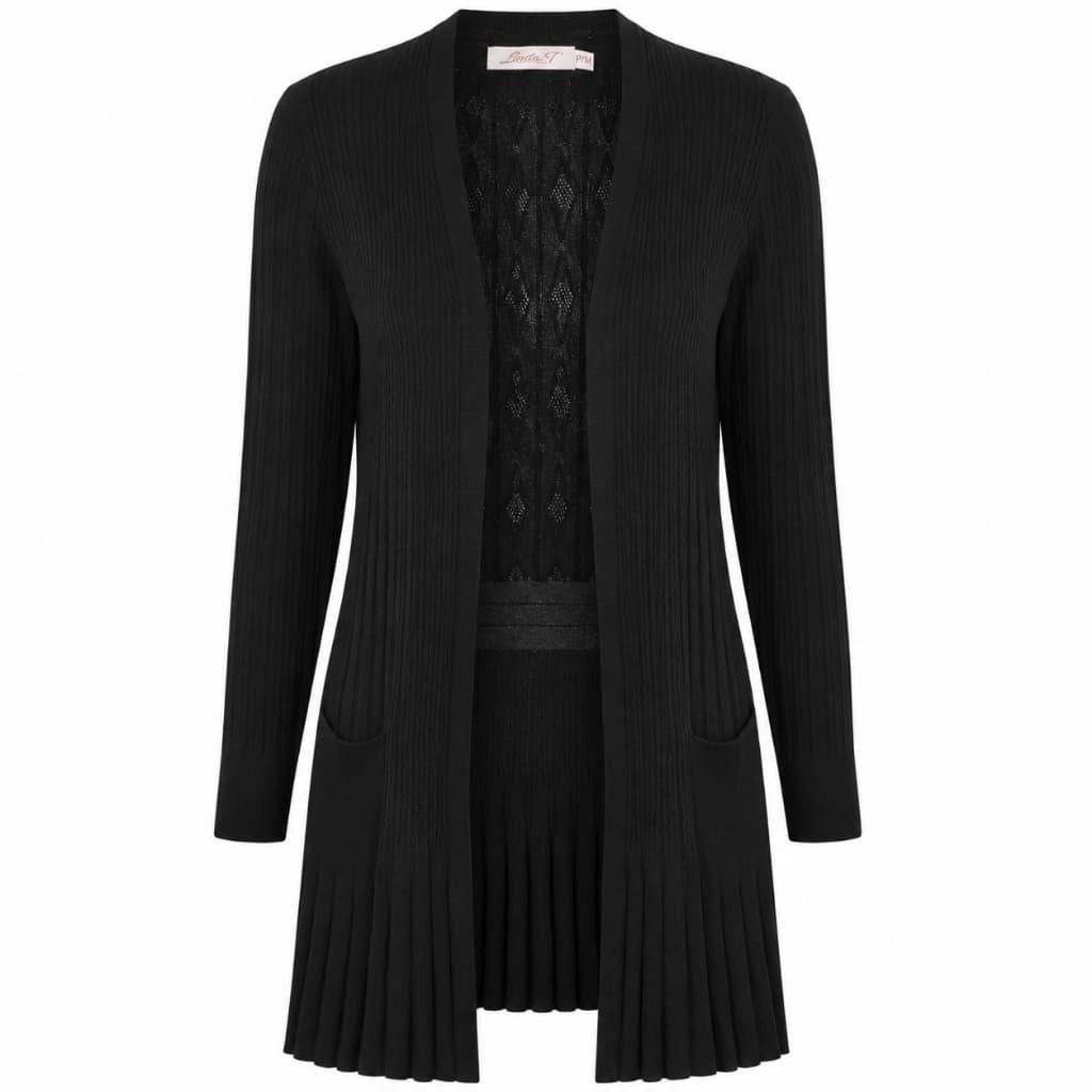 Cardigan Feminino Longo Tricô Canelado Alongado Casual Elegante M1843/45