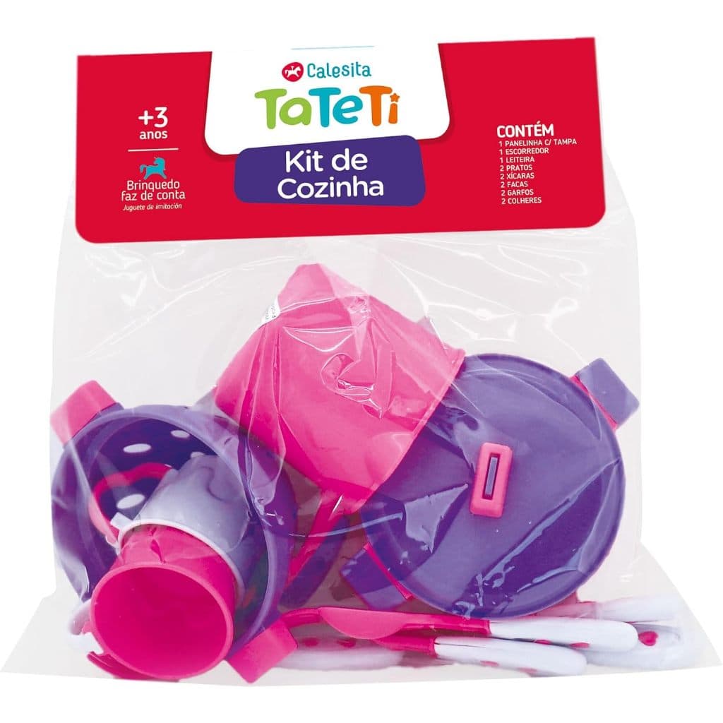 Kit Cozinha PREMIUM  Talher Prato Copo PANELA Faca Frigideira Tateti PANELINHA -Brinquedo Infantil