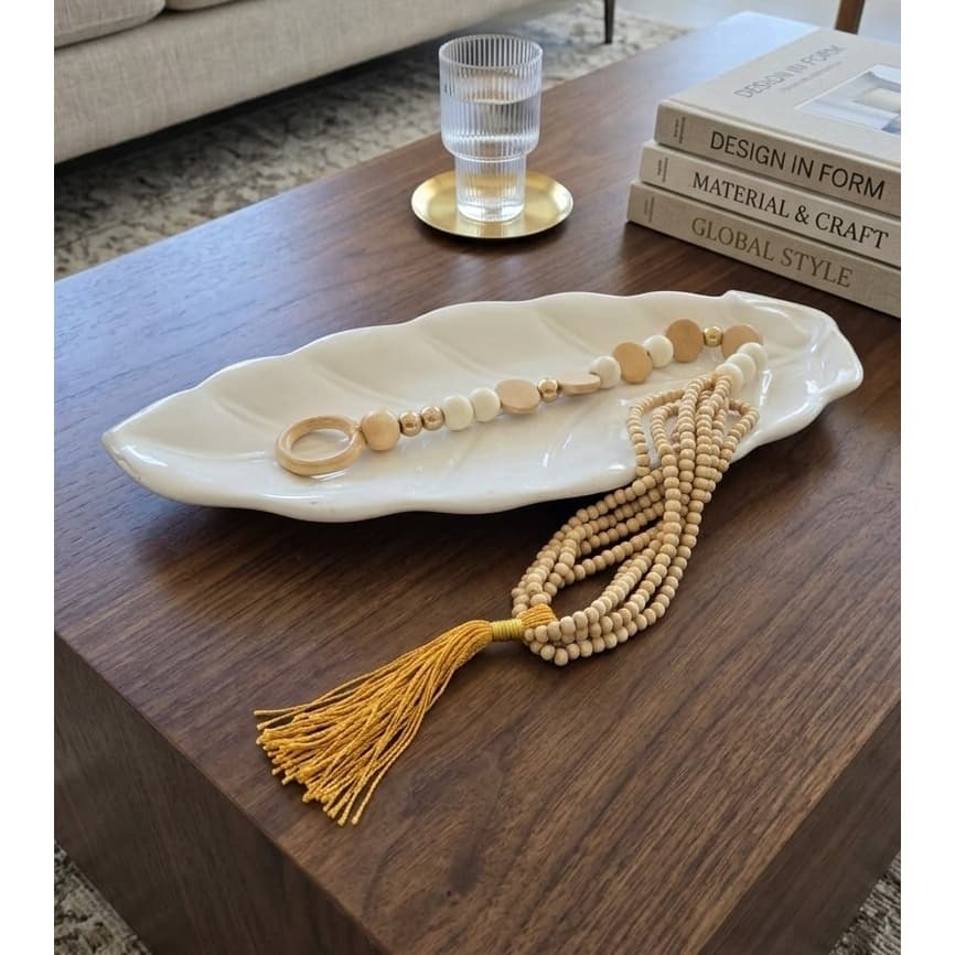 Decoração para mesa dourado - colar decorativo dourado - Silvia