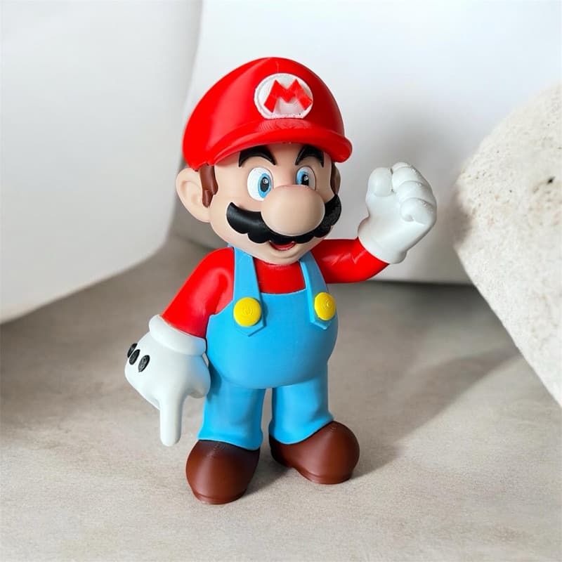 Bonecos IMPRESSAO 3D PLA Mario 23cm - Detalhes Intrincados, Acabamento de Qualidade, Ideal para Colecionadores