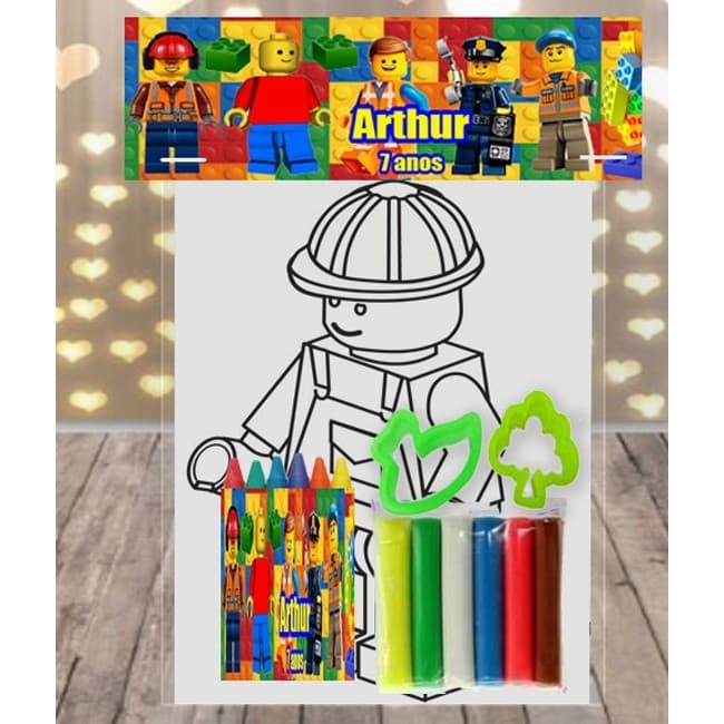 20 KIT COLORIR COM MASSINHA MODELAR+CORTADORES DA LEGO E TODOS OS TEMASLEMBRANCINHAS INFANTIL TODOS OS TEMAS