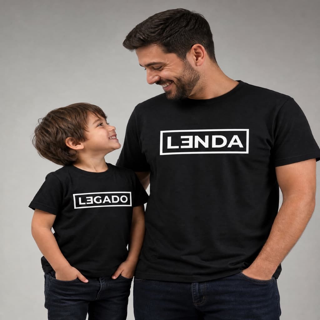 Kit 2 Camisetas Tal Pai Tal Filho Lenda e Legado 100% Algodão Confortável Casual