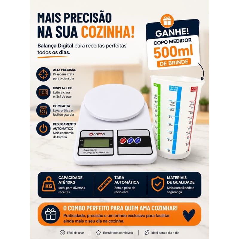 BALANÇA DIGITAL DE COZINHA 10KG